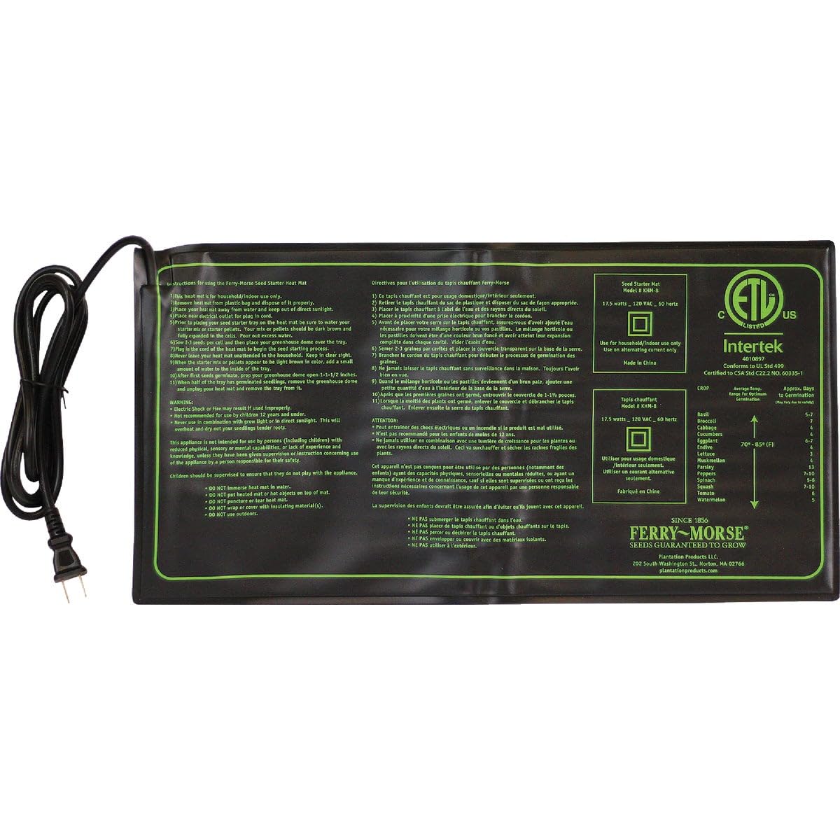 Best Indoor Heat Mat for Plants - Waterproof Seedling Warming Pad with Thermostat - Perfect for Seed Germination, Hydroponics & Indoor Gardening