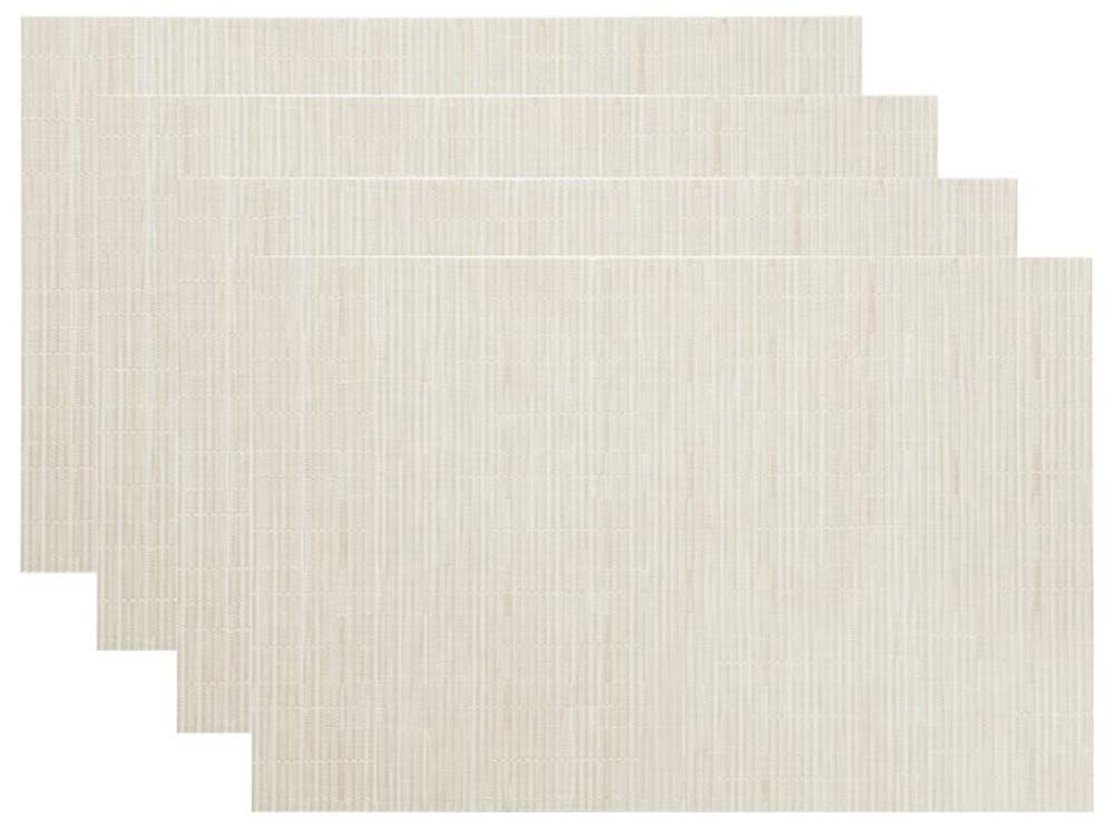 Heat-Resistant & Stain-Resistant Non-Slip Placemats Set of 4 - 11.8x17.7 Inch Washable Insulated Table Mats for Kitchen Dining, Home Decor - Perfect for Everyday Meals, Dinner Parties & Holiday Gatherings (Off-White)