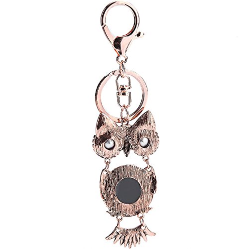 Fashion Owl Crystal Rhinestone Alloy Keychain Ring for Women - Elegant Jewelry Accessory for Purse, Keys, or Gift Giving (Style H1297)