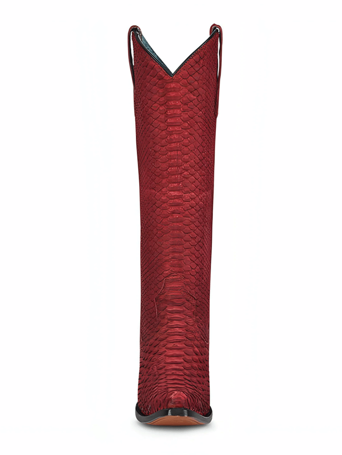 A4194 Women's Red Python Western Boots - Stylish Cowgirl Boots for Rodeo, Country Dancing & Fashion Outfits