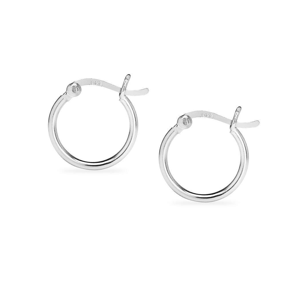925 Sterling Silver High Polished Round Thin Click-Top Tube Hoop Earrings for Women - 3mm/5mm/7mm/10mm Size Options - Perfect for Everyday Wear, Parties & Gifts