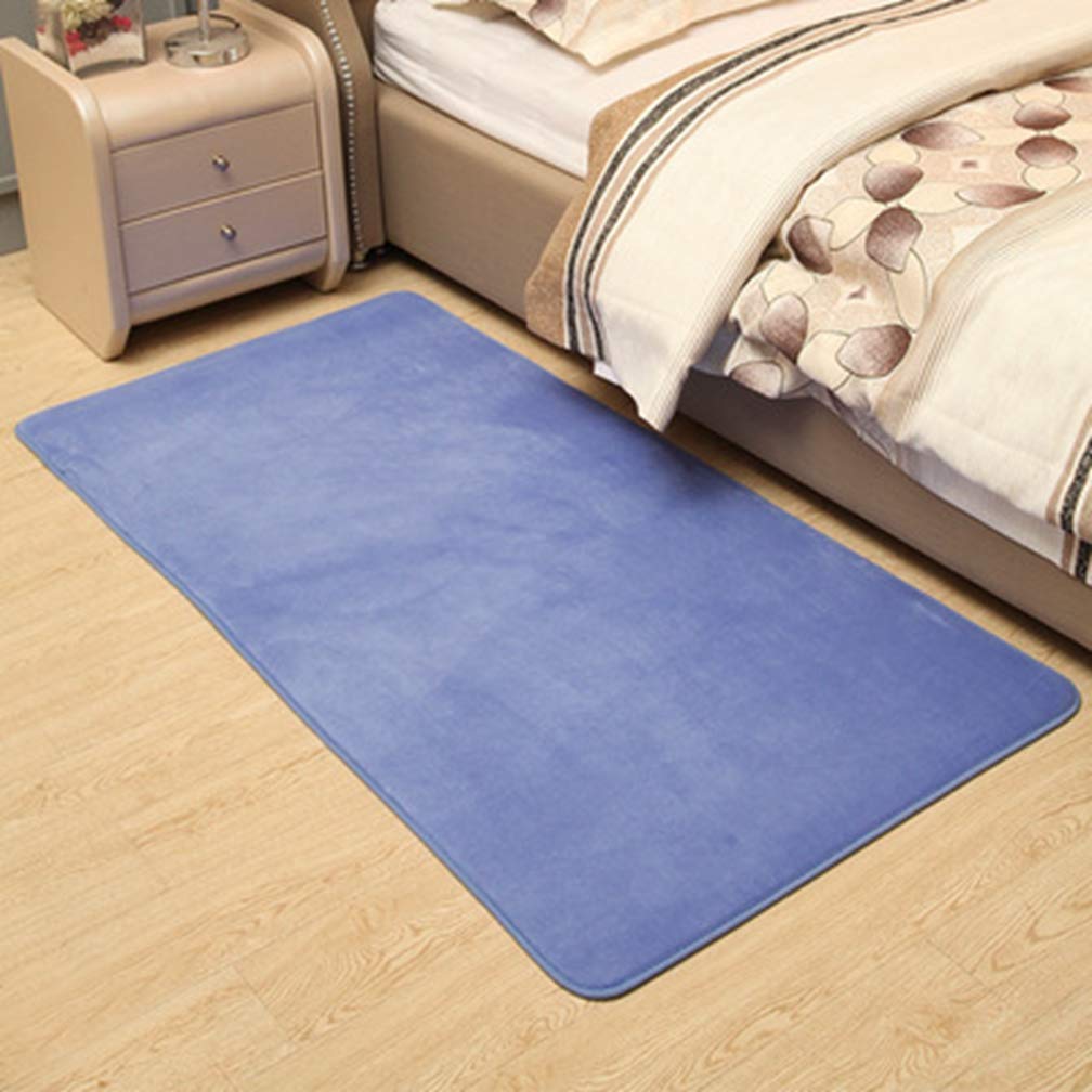 Soft Coral Fleece Non-Slip Area Rug 4'x7' - Modern Rectangular Carpet for Living Room, Bedroom, Nursery | Indoor/Outdoor Use, Kids Safe, Home Decor Runner - Blue