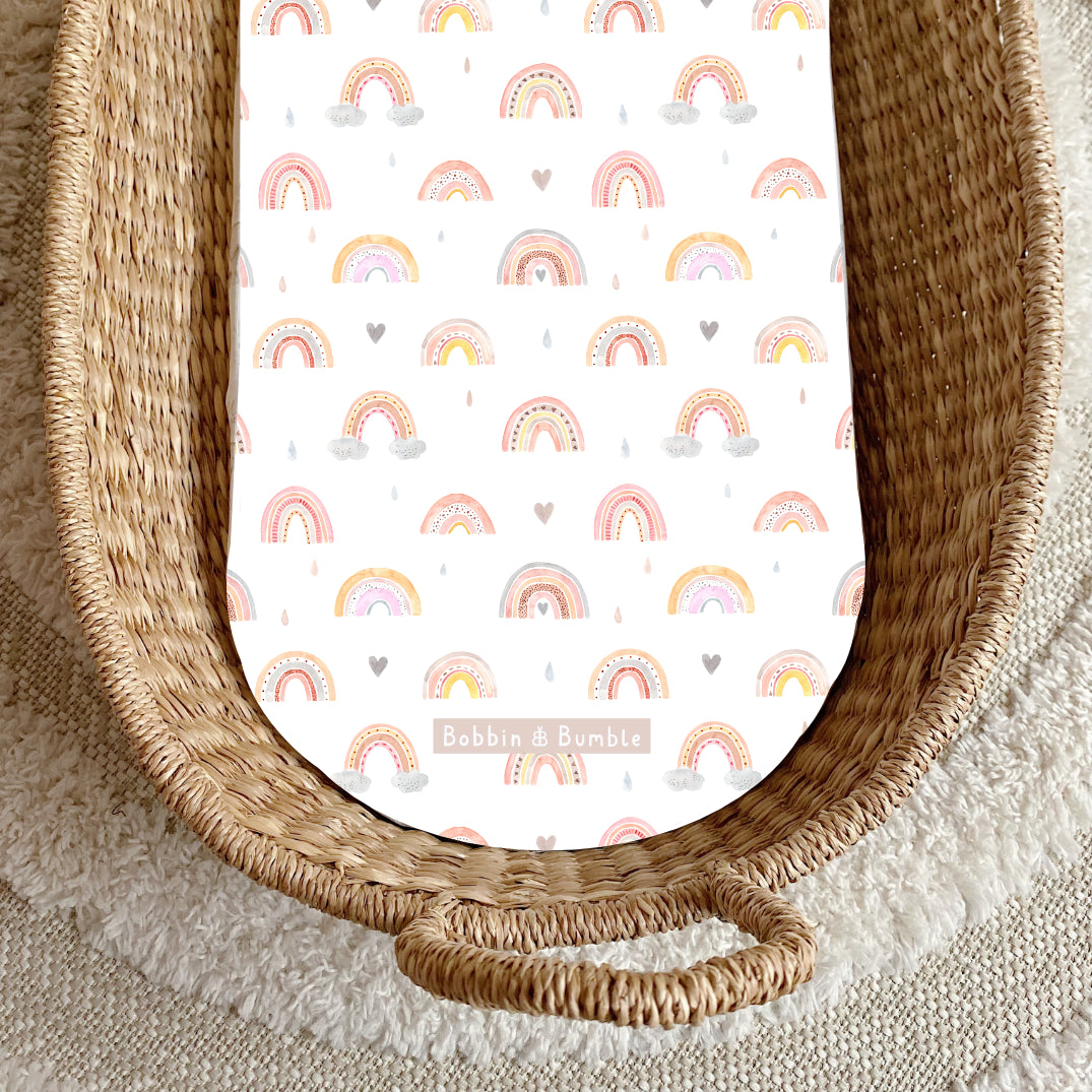 Beau Rainbow PVC Changing Basket Liner - Waterproof Baby Changing Pad Cover | Bobbin and Bumble | Perfect for Nursery, Diaper Bags & On-the-Go Parenting