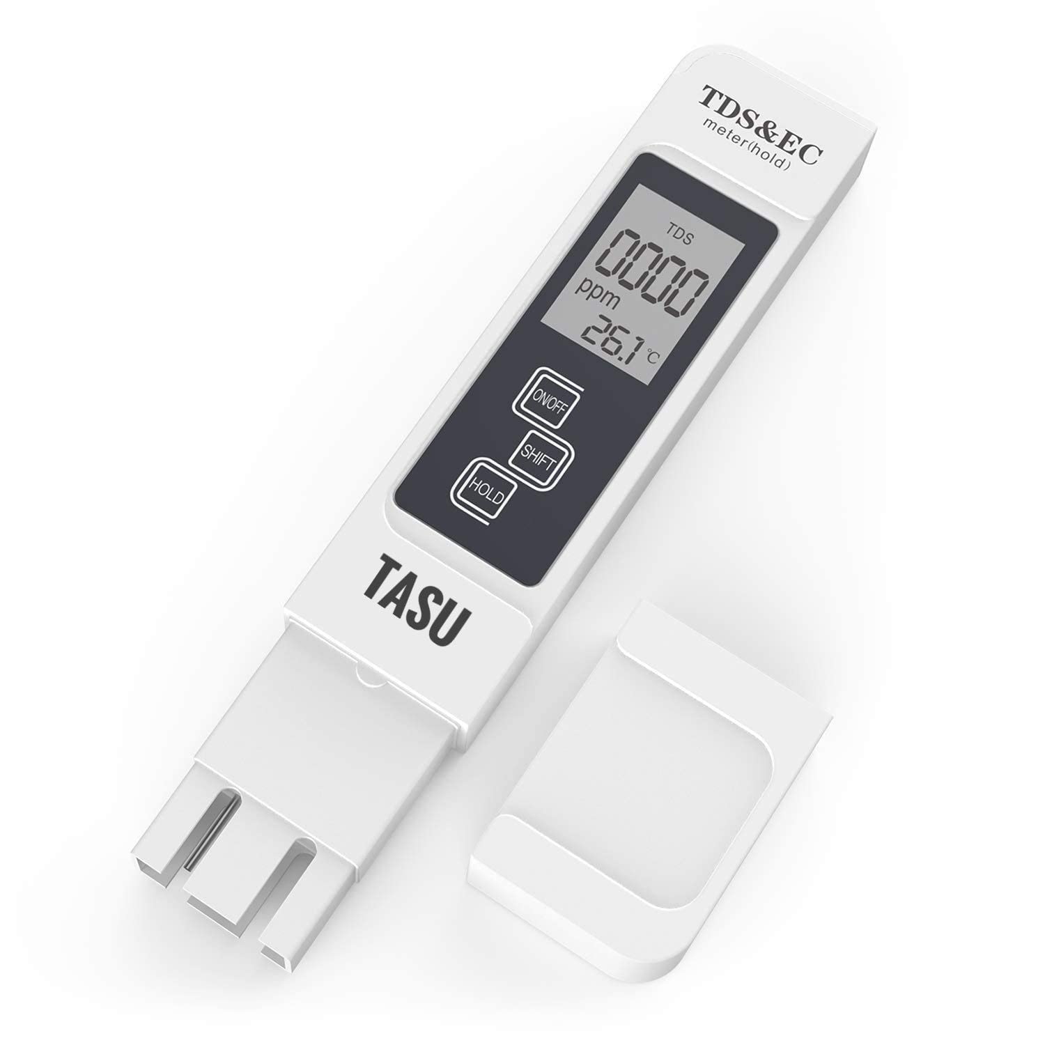 TASU Digital Water Tester - Professional 3-in-1 TDS, Temperature & EC Meter (0-9999ppm) with Carrying Case | Accurate PPM Meter for Drinking Water, Aquariums, Hydroponics, Pools & Home Water Quality Testing