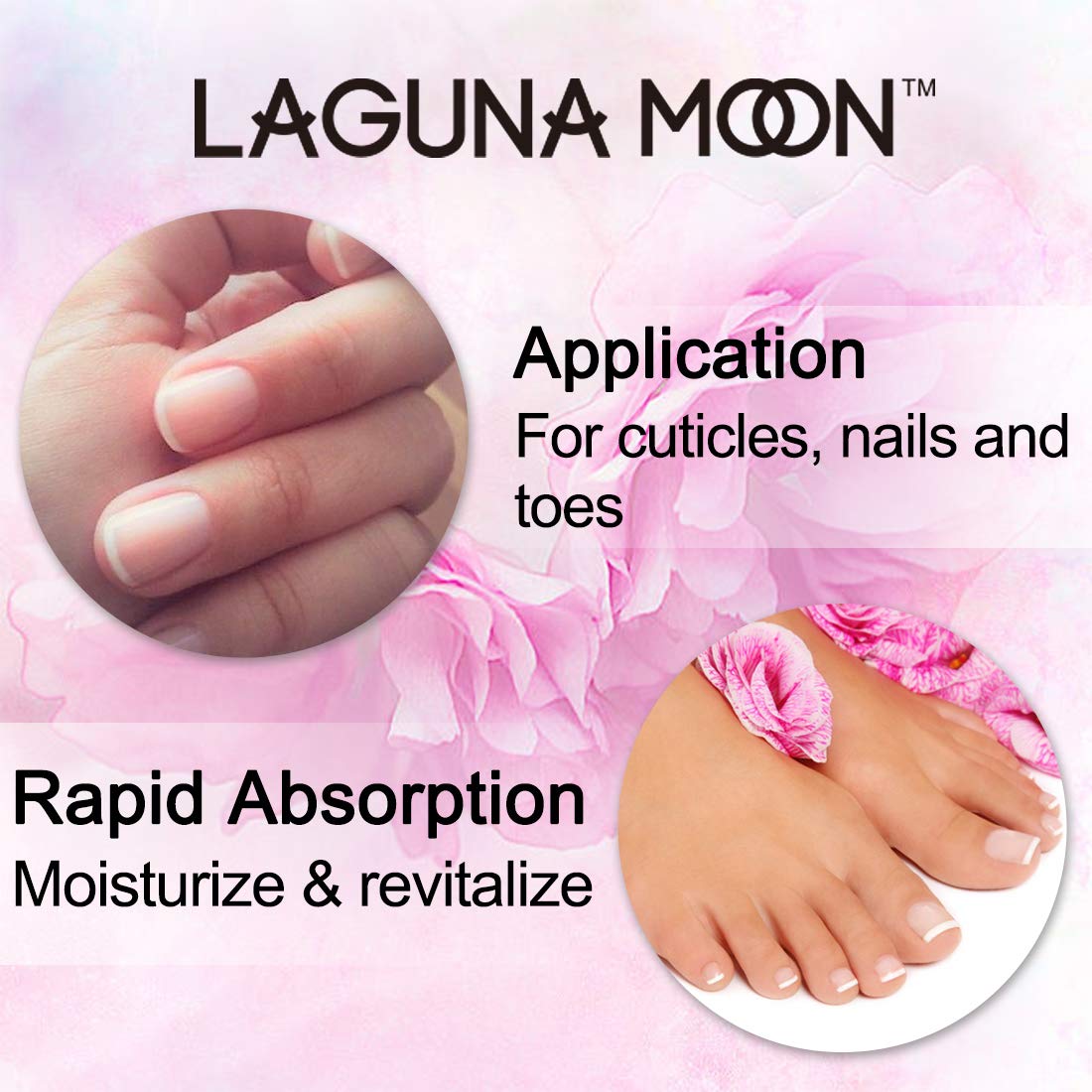 Lagunamoon Moisturizing Nail & Cuticle Oil Pen with Jojoba Seed Oil - Rose Scented Hand & Nail Treatment (5ml) - Perfect for Dry Cuticles, Nail Care & At-Home Manicures