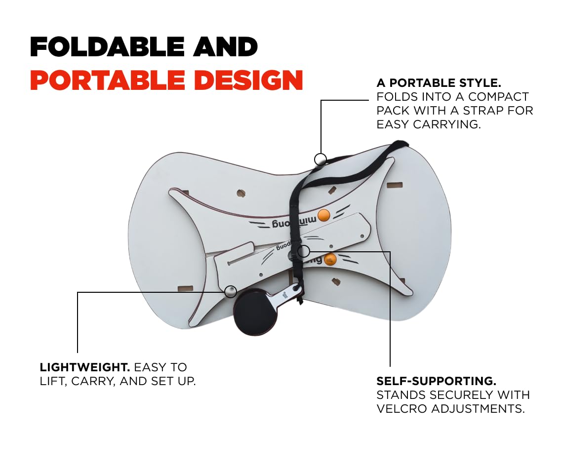 Foldable Mini Ping Pong Table - Portable Table Tennis Set for Indoor Games | Convertible Coffee Table for Living Room & Game Room | Perfect for Family Fun, Office Break Rooms & Small Spaces