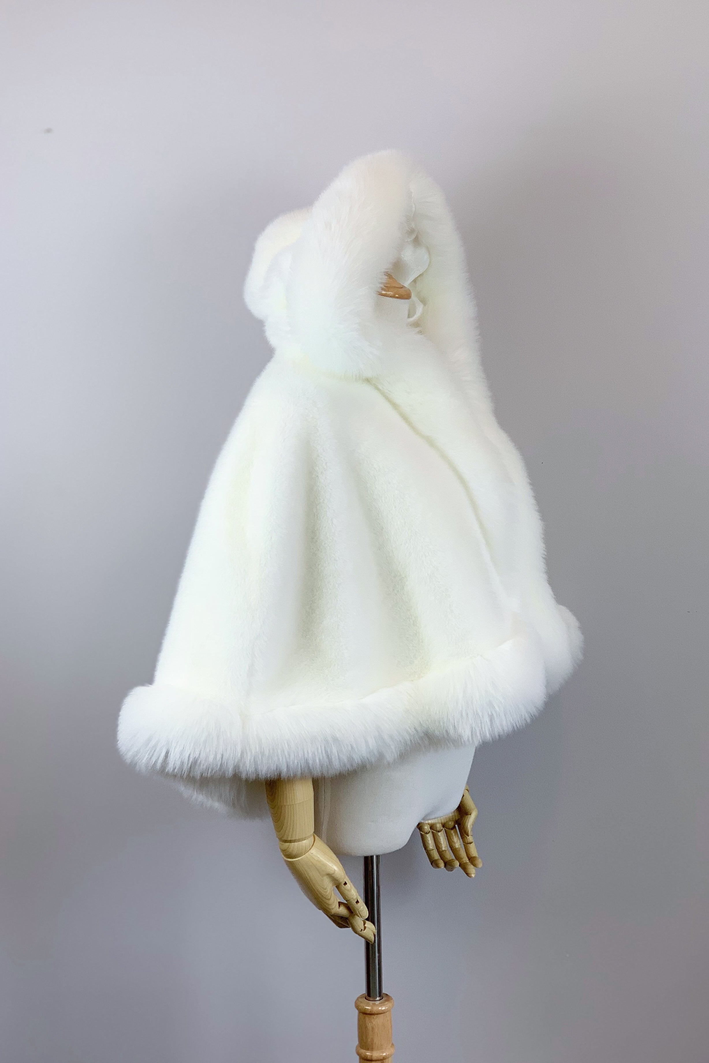 Ivory White Faux Fur Cape - Elegant Winter Shawl Wrap for Women | Juliet Wht01 | Perfect for Weddings, Parties & Cold Weather Fashion