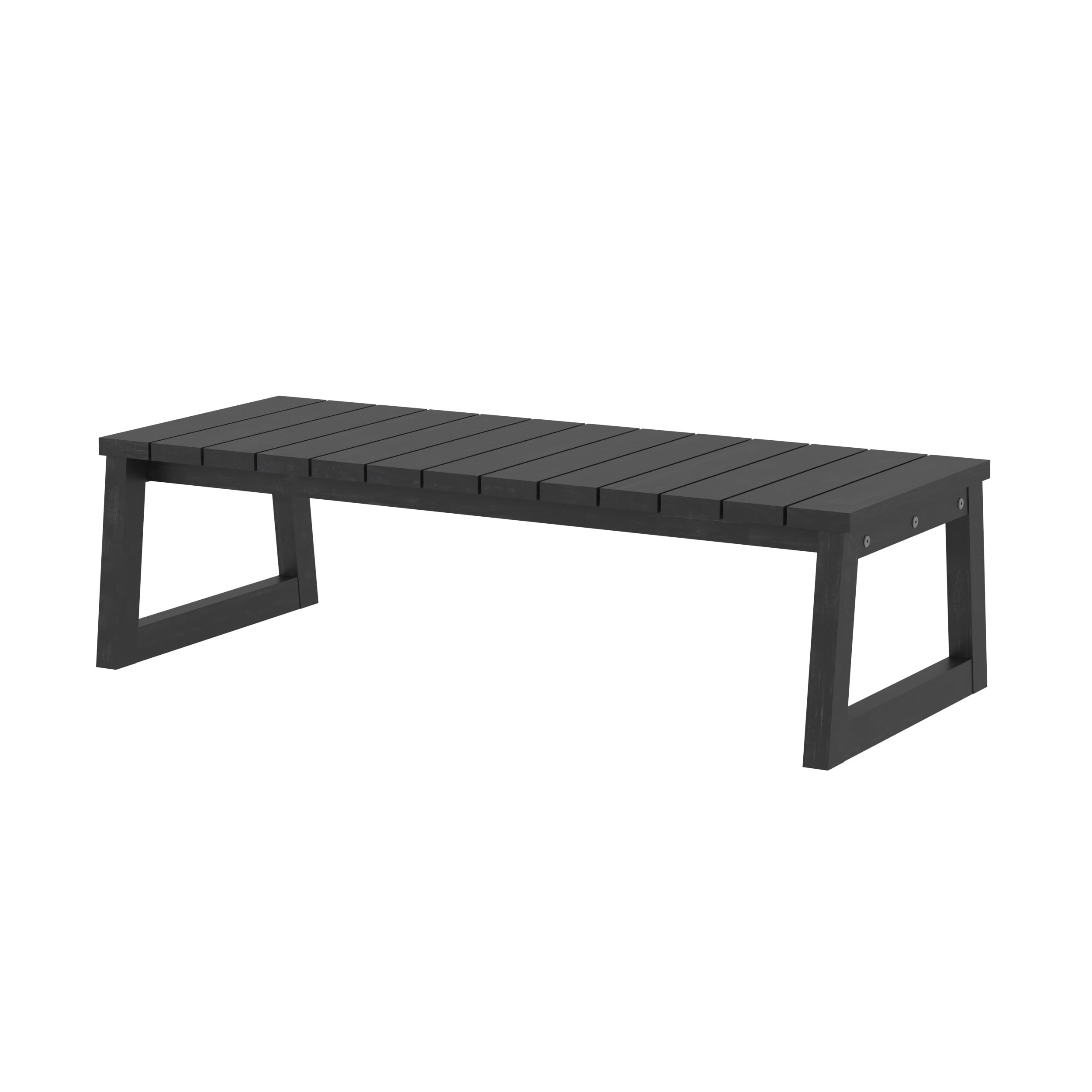 Walker Edison Modern Solid Wood Slat-Top Outdoor Coffee Table - Patio, Deck, Garden Furniture for Relaxing & Entertaining