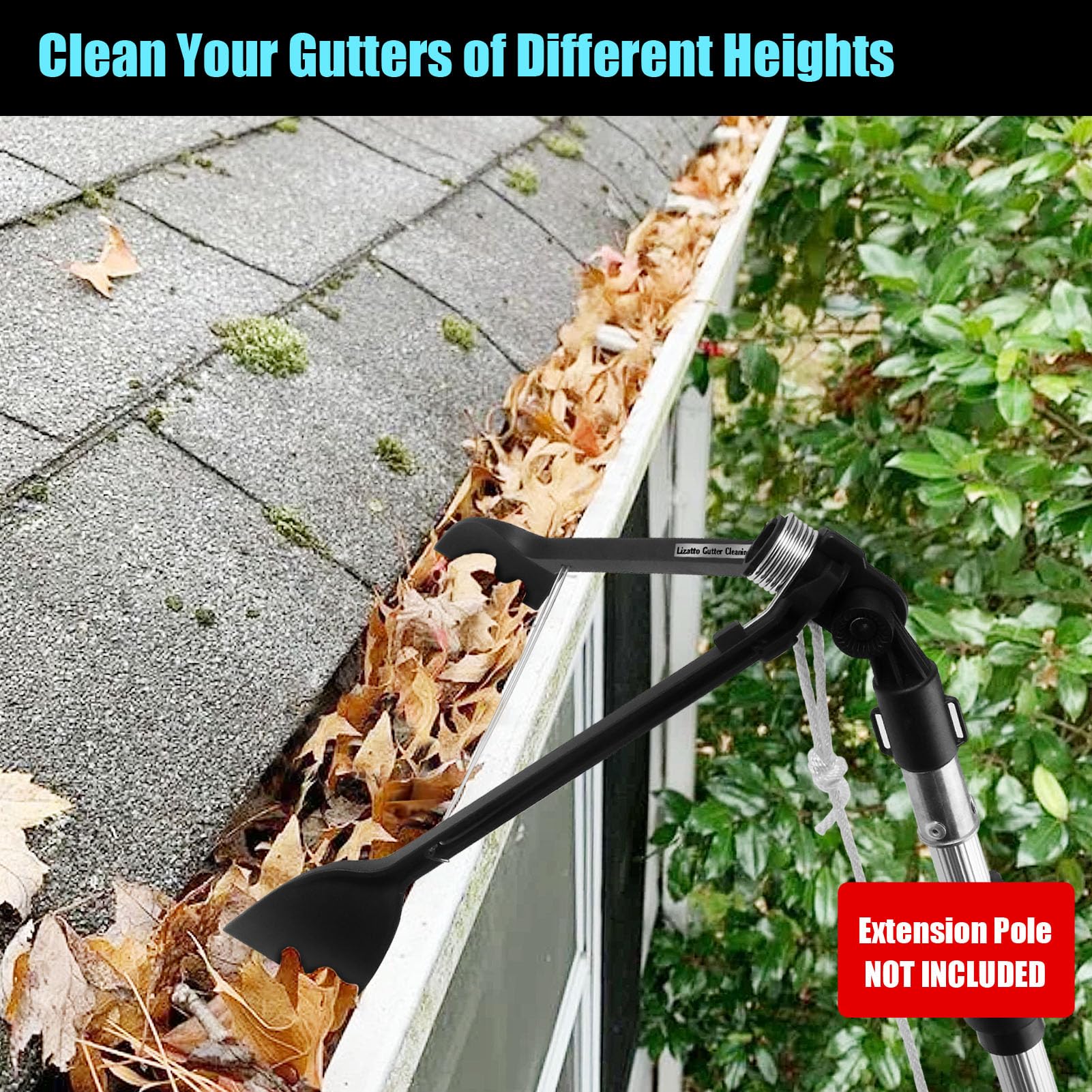 Roof Gutter Cleaner Tool - Ground Leaf Removal for Home Maintenance