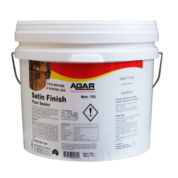 Premium Agar Satin Finish Floor Sealer - 10L (2.64 Gallon) for Wood, Concrete & Tile Floors - High Gloss Protection & Durable Finish - Ideal for Homes, Offices & Commercial Spaces
