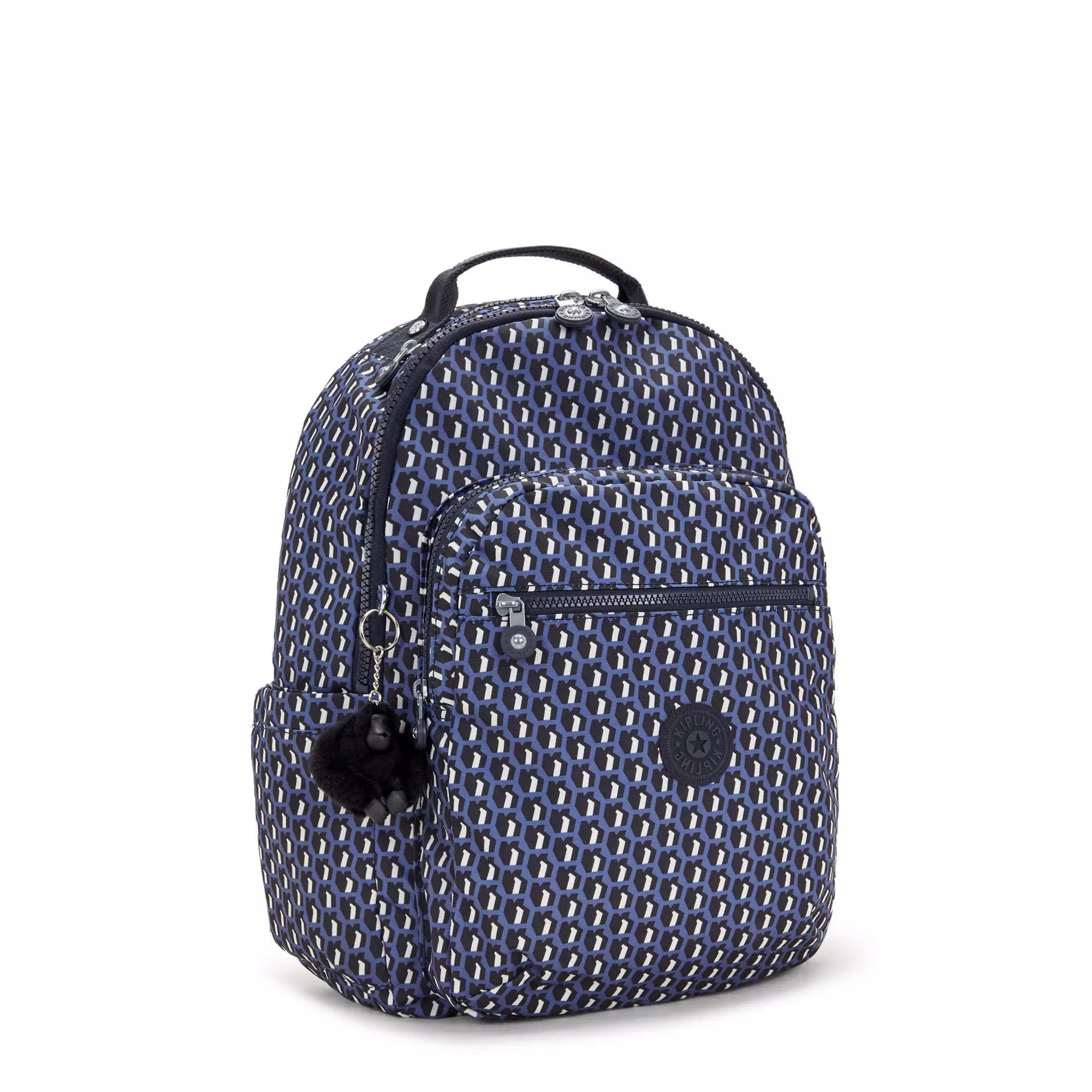 Kipling Seoul Printed 15 Inch Laptop Backpack - 3D K Blue | Lightweight & Durable School, Work & Travel Backpack for Women & Men