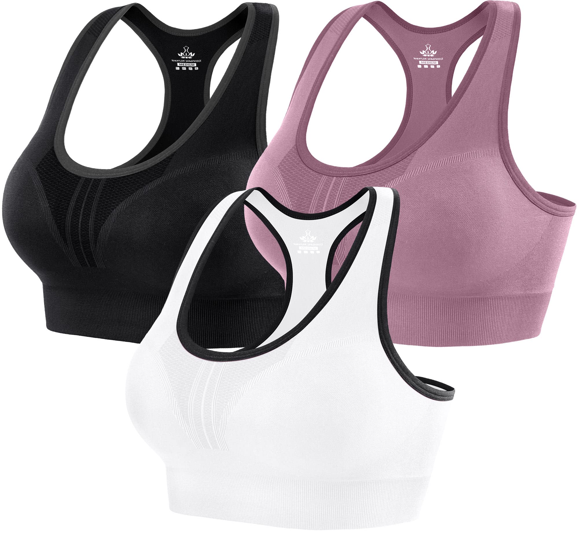 Heathyoga High Impact Sports Bras for Women - Padded Workout Bras, Racerback Yoga Bras for Running, Gym & Activewear | Comfortable Support for Fitness, Training & Yoga