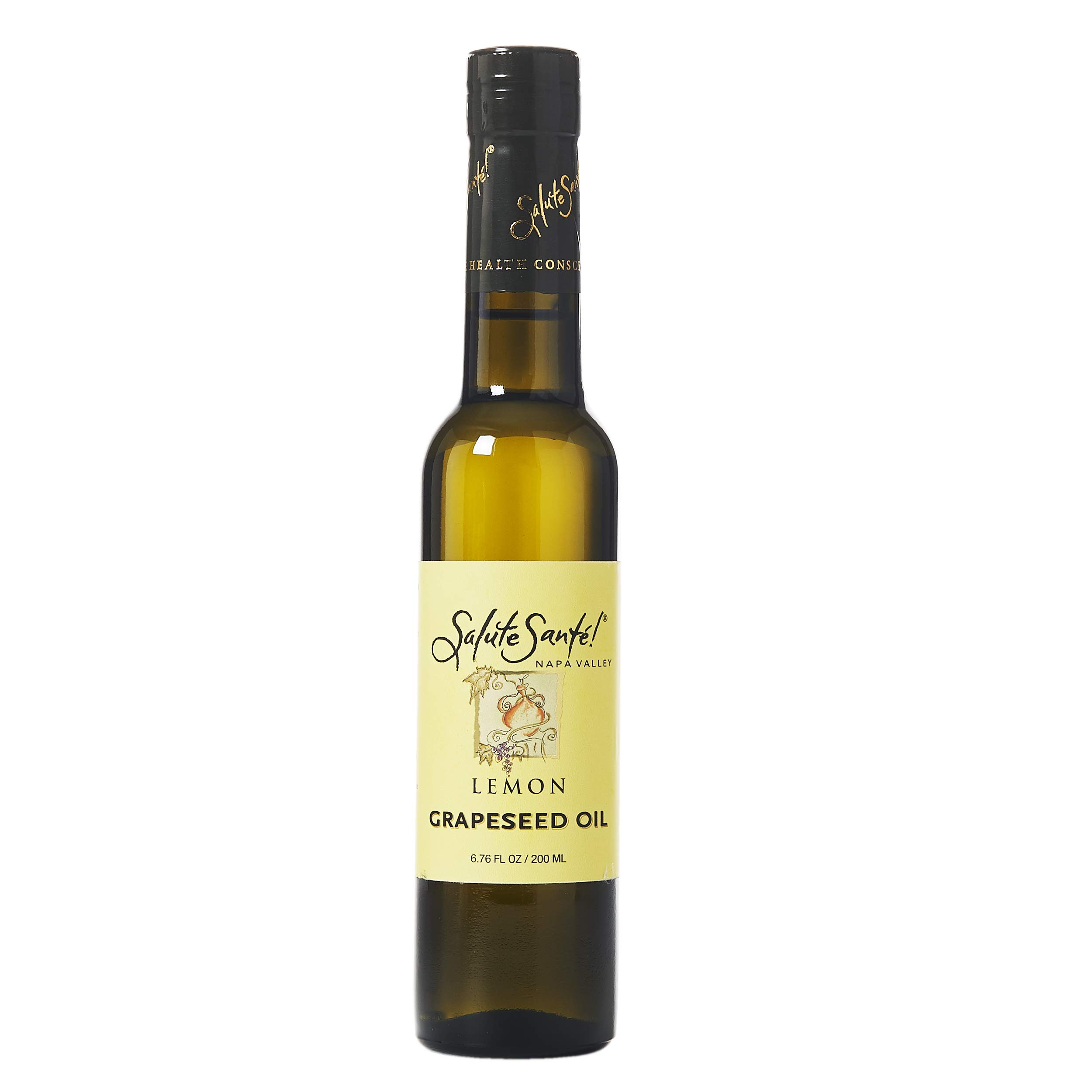 Salute Santé! Premium Grapeseed Oil Gift Set - Cold Pressed, High Heat Cooking Oil | Oprah's Favorite Healthy Oil for Chefs & Food Lovers | Perfect for Sautéing, Baking & Salad Dressings