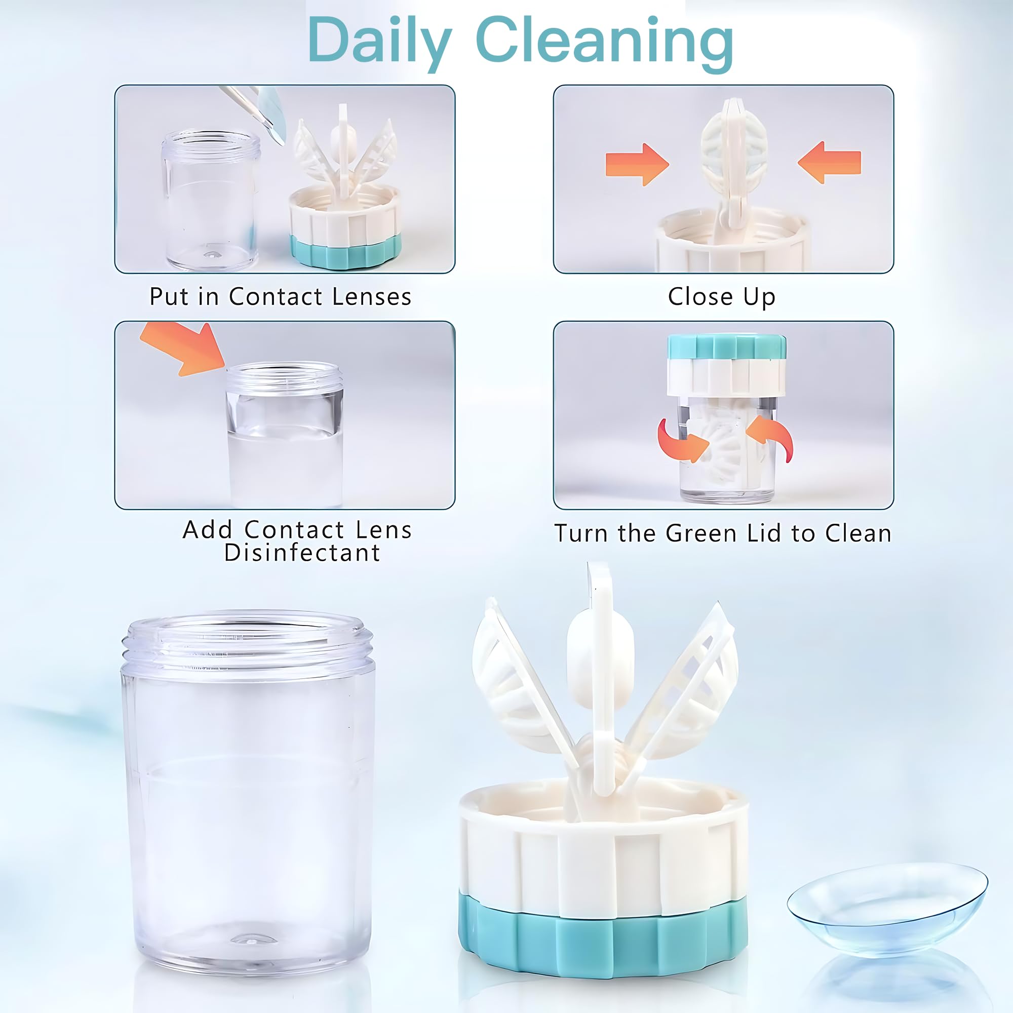 5-in-1 Portable Contact Lens Travel Kit with Mirror & Tools - for Travel, Daily Use & Outdoor Activities
