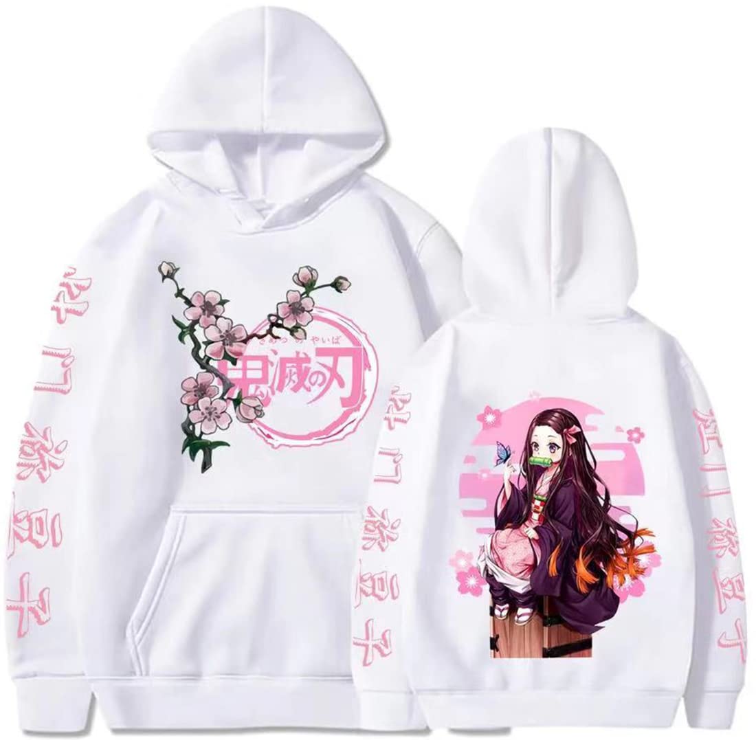 WINKEEY Anime Demon Slayer Cosplay Sweater - Kochou Shinobu & Nezuko Hooded Long Sleeve Costume Sweatshirt for Women | Perfect for Halloween, Comic Con & Anime Conventions