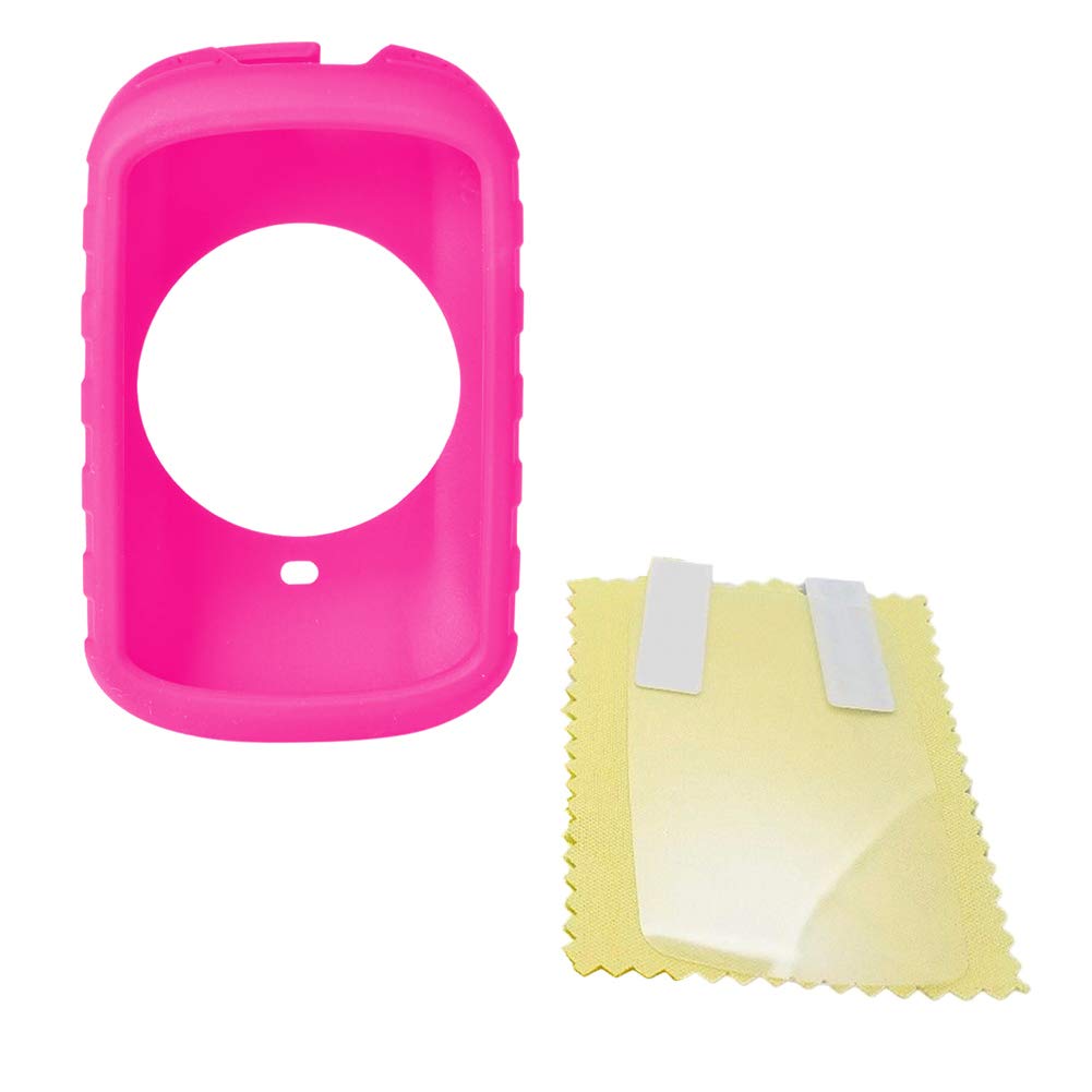 Garmin Edge 830 Bike Computer Case - Shockproof Silicone Cover with Screen Protector for Cycling GPS (Rose Red) | Perfect for Road Biking, Mountain Cycling & Outdoor Adventures