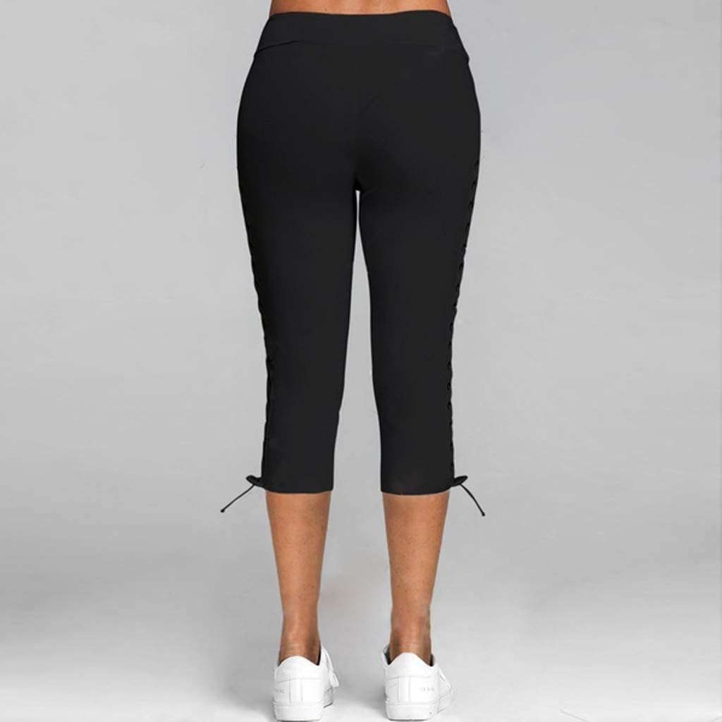 Sexy High Waisted Capri Leggings for Women - Stretchy Bandage Yoga Pants, Workout & Sports Cropped Leggings | Perfect for Yoga, Gym, Running & Casual Wear