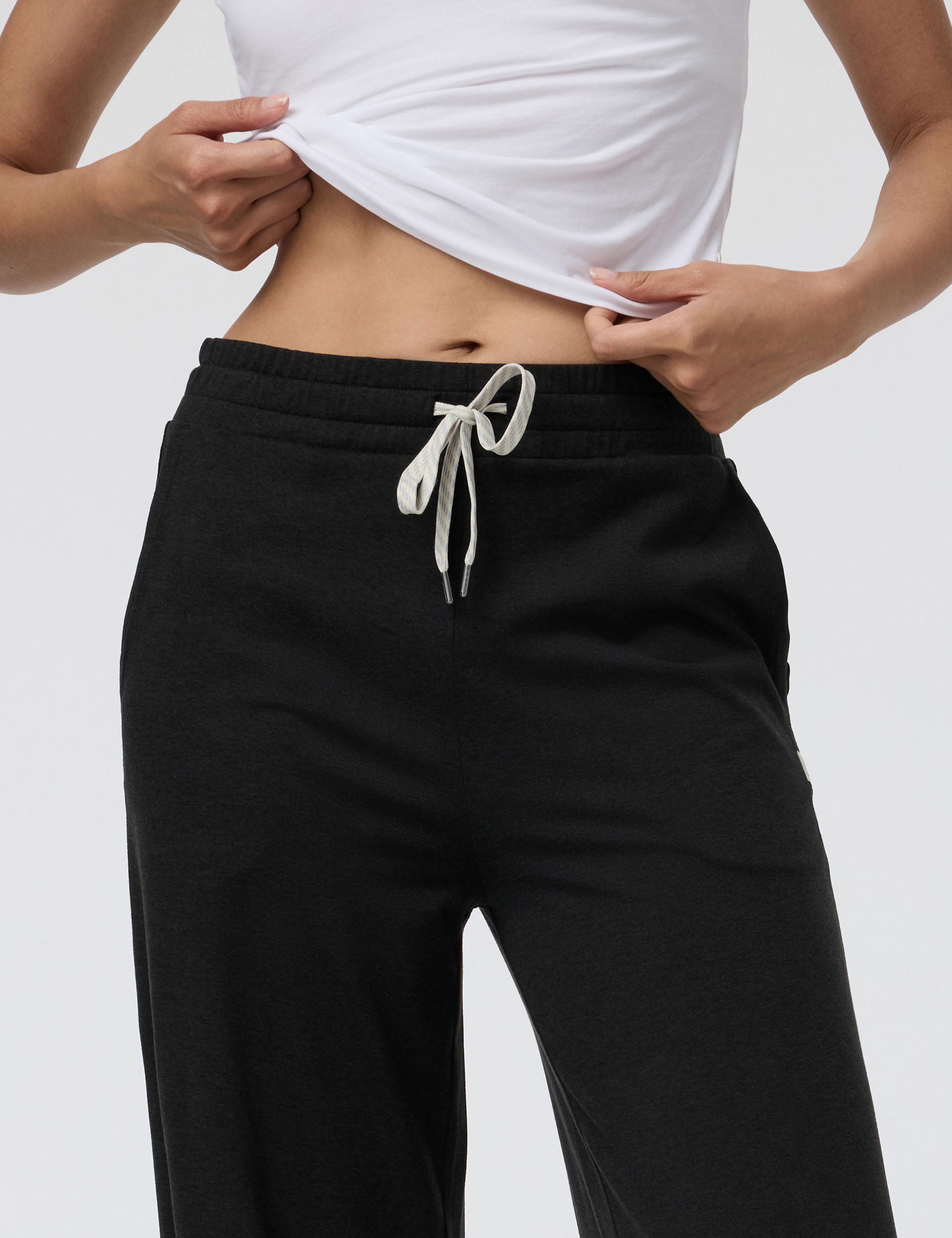 Halo Essential Wideleg Pants - Black Heather | Comfortable Women's Casual Trousers for Work, Travel & Everyday Wear