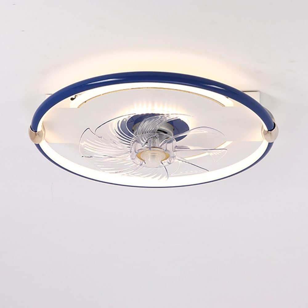 iBalody Modern Low Profile Ceiling Fan with Light - 3 Color Dimmable LED Flush Mount Ceiling Fan with Remote, Quiet 52 Inch Indoor Ceiling Fan for Bedroom, Living Room, Kitchen & Office