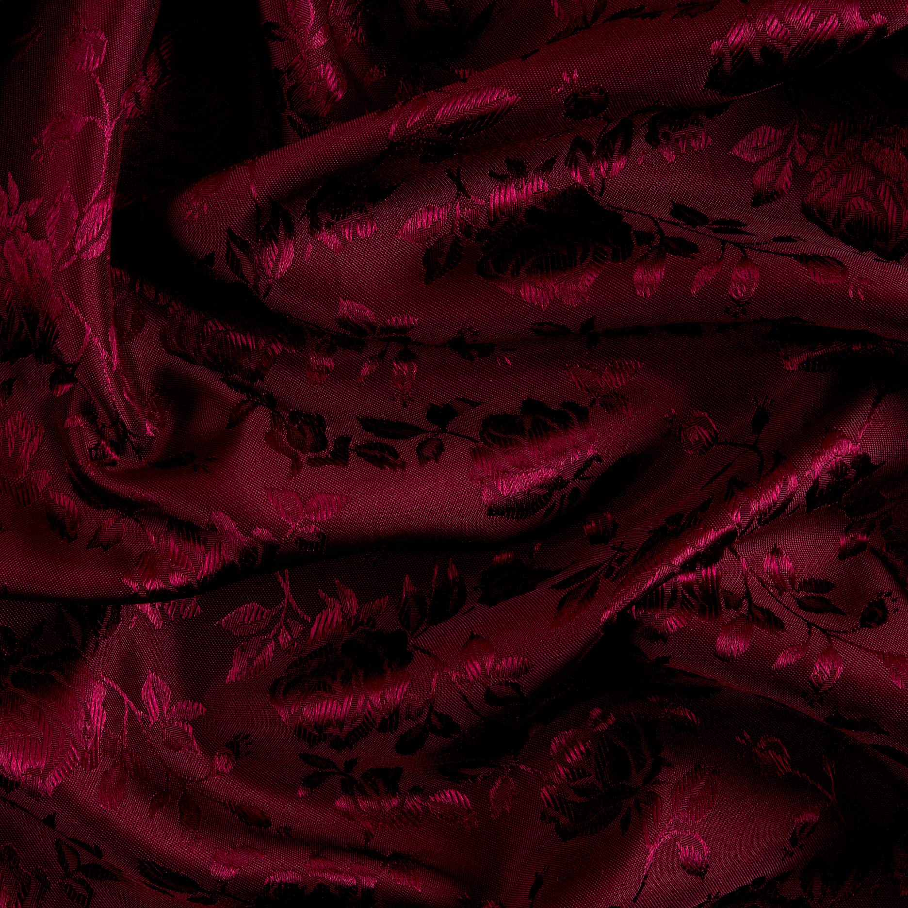 Burgundy Rose Satin Jacquard Fabric by the Yard - Premium Upholstery & Dressmaking Material for DIY Home Decor, Wedding Dresses, and Luxury Drapery