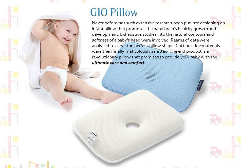 Gio Baby Pillow - Soft & Safe Infant Head Support for Newborns & Toddlers | Perfect for Crib, Stroller & Travel Use