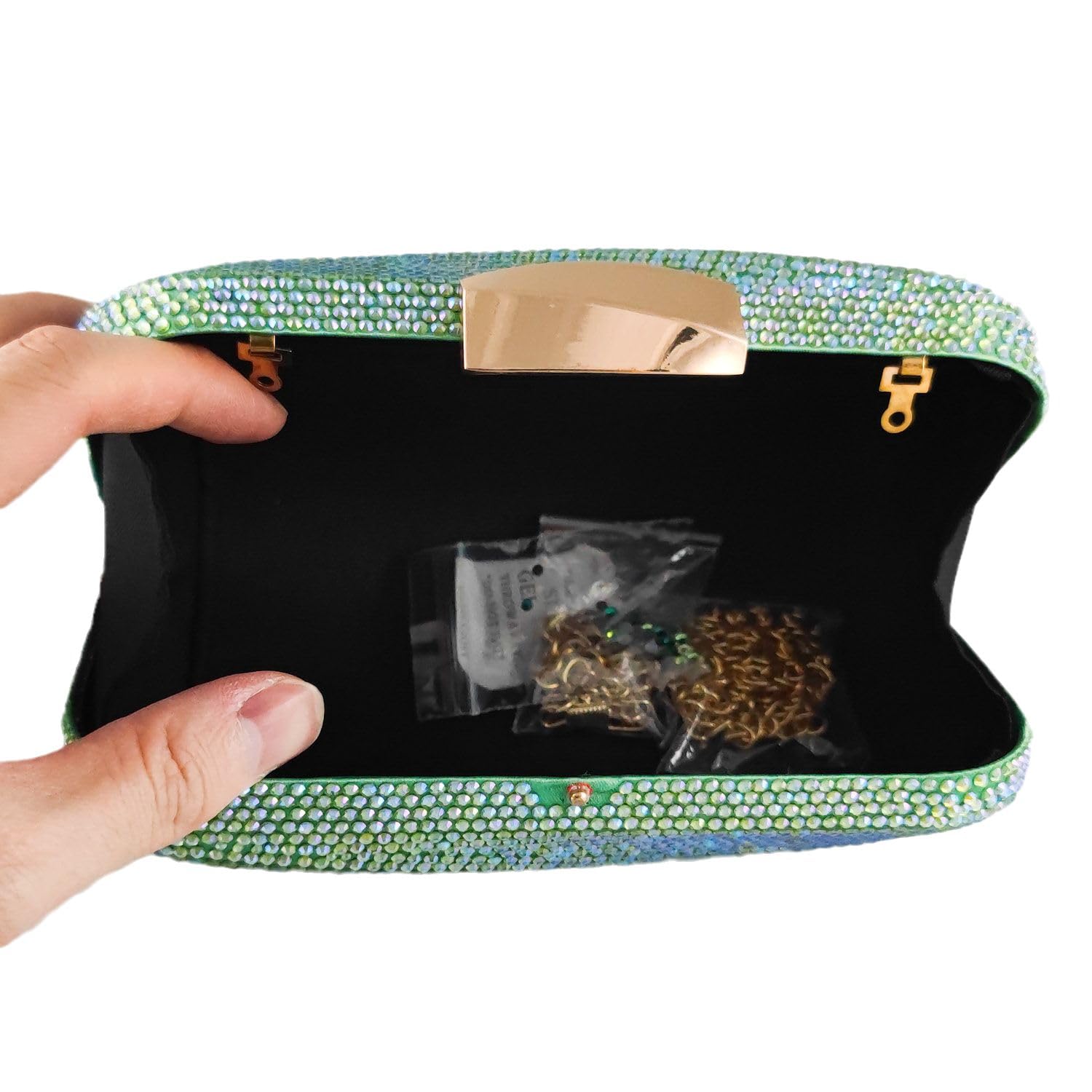 Luxury Crystal Clutch Evening Bag for Women - Rhinestone Wedding Purse with Sea Wave Design | Perfect for Prom, Gala, Cocktail Parties & Formal Events