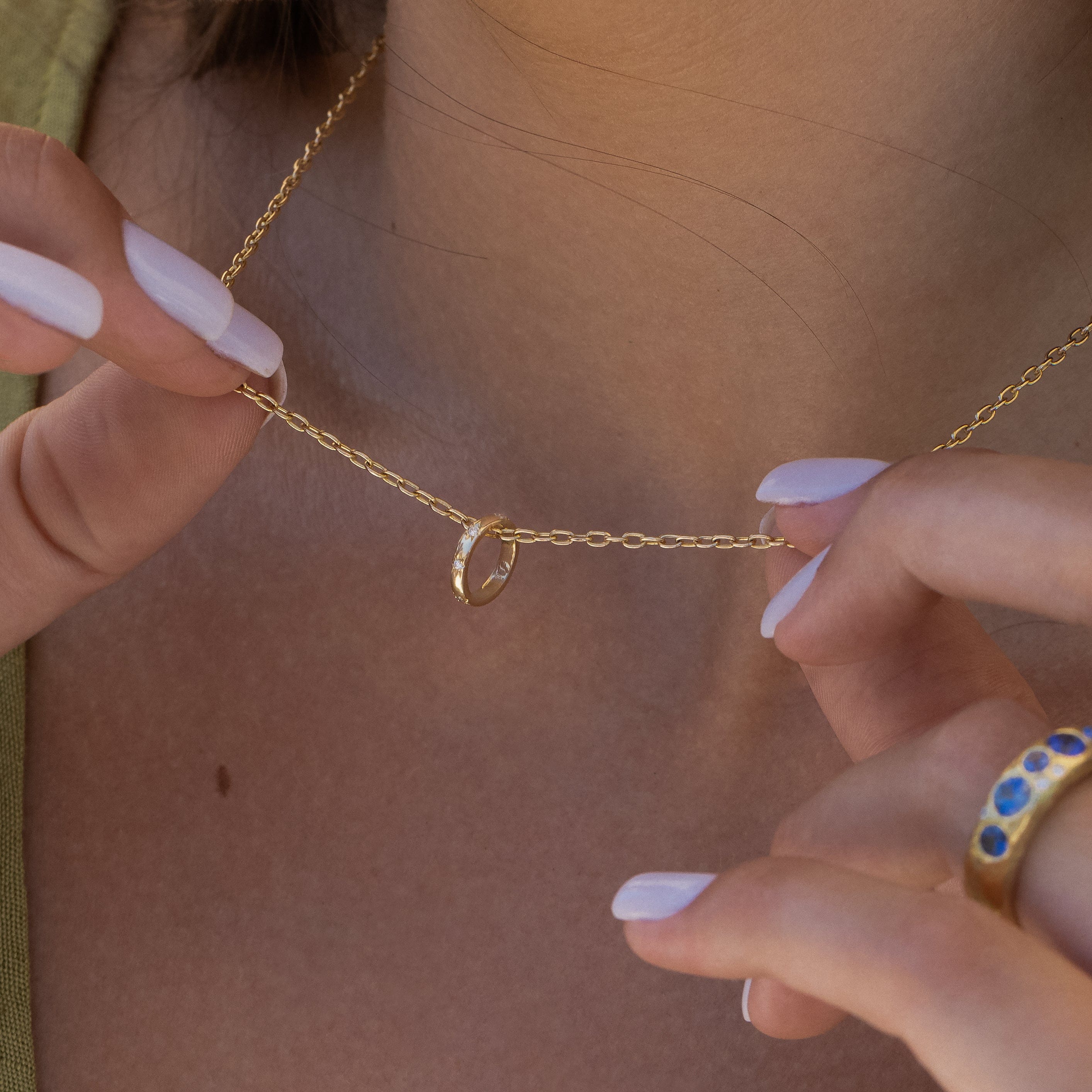 Starburst Birthstone Ring Charm Necklace - Dainty Gold/Silver Pendant for Women - Perfect Gift for Birthday, Anniversary & Mother's Day Jewelry