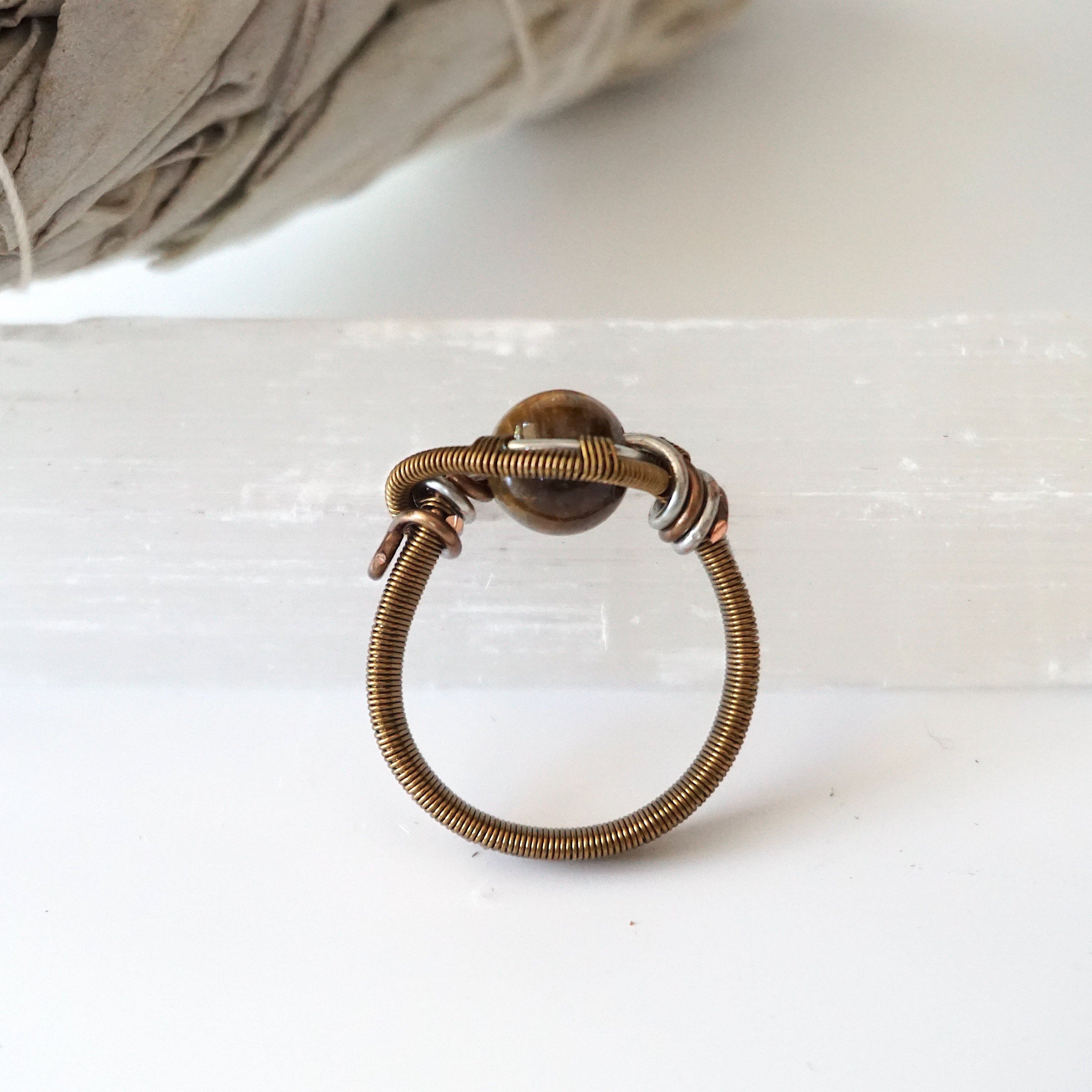 Tiger's Eye Gemstone Ring - Antique Bronze & Silver Plated Jewelry for Women | Spiritual Healing, Protection & Elegant Fashion Accessory