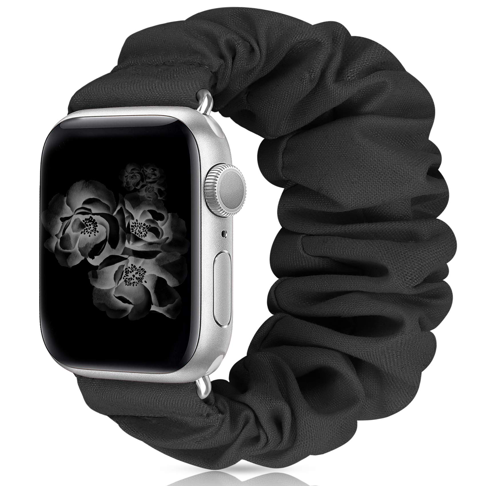 Scrunchie Watch Bands for Women - Soft Elastic Replacement Wristband Compatible with Apple Watch Series 10/9/8/7/6/5/4/3/2/1/SE (38mm 40mm 41mm 42mm 44mm 45mm 46mm 49mm Ultra) - Perfect for Workouts, Yoga & Everyday Fashion Accessory