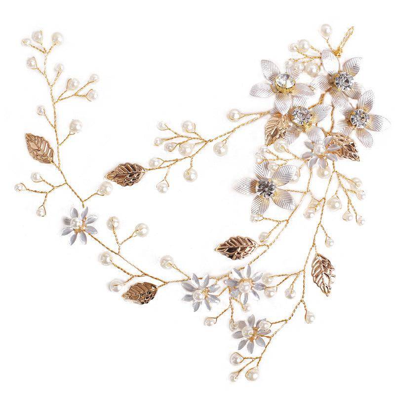 Handmade Gold Bridal Headdress - Beaded Hair Accessories for Wedding Dresses | Perfect for Bridal Shower, Ceremony & Special Occasions