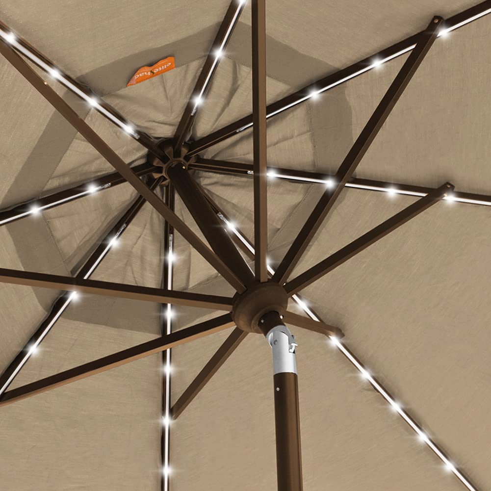 EliteShade 9ft Outdoor Patio Umbrella with Heavy Duty Water-Filled Base - Perfect for Backyard, Poolside, Beach, and Garden Relaxation