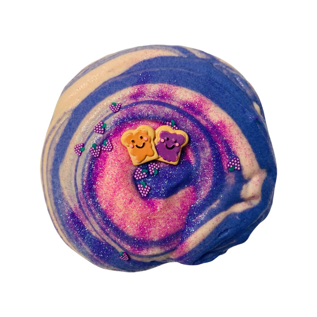 Premium PBJ FLUFF Cloud Slime - Ultra Soft Peanut Butter & Grape Jelly Scented Sensory Toy for Stress Relief, ASMR, and Fun DIY Activities - Perfect for Kids Play, Relaxation, and Creative Sensory Playtime