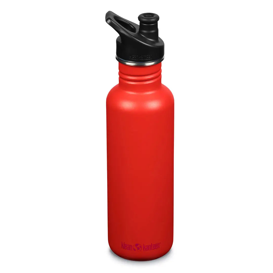 Klean Kanteen Classic Sports Cap 800ml Stainless Steel Water Bottle - Leak Proof & BPA Free for Gym, Hiking, Camping & Outdoor Activities