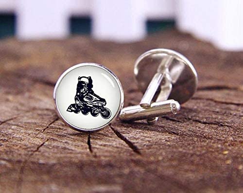 Death Devil Art Picture Cufflinks - Unique Roller Skate Design Cufflinks for Men | Custom Wedding Cufflinks, Groom Gifts, Tie Clips Set | Perfect for Roller Skating Enthusiasts & Sports Lovers | Ideal Anniversary & Valentine's Day Gift for Him