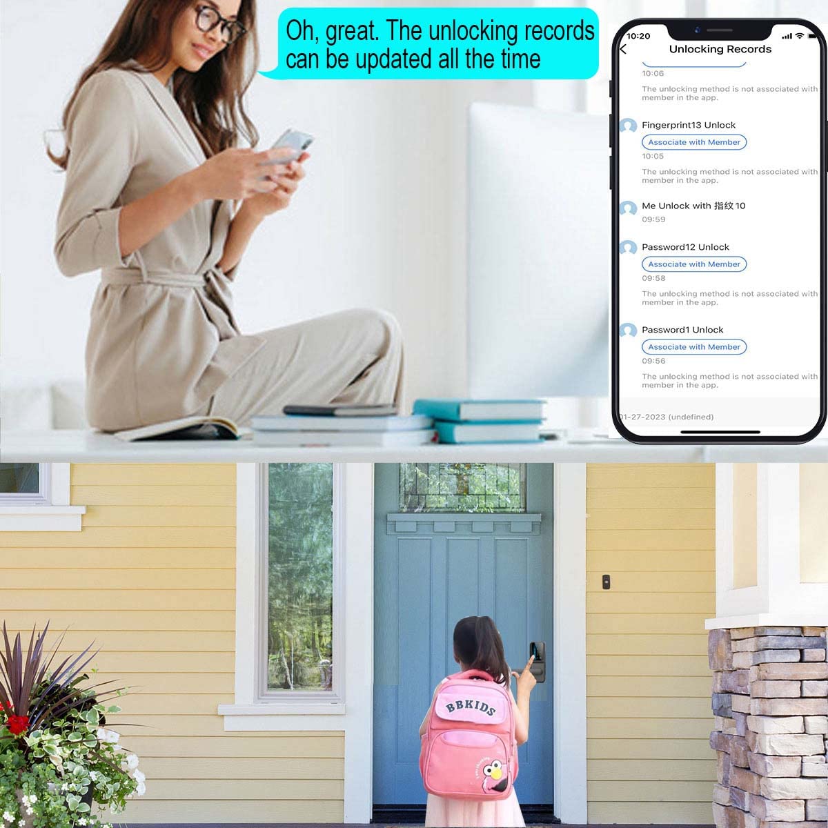 Smart Fingerprint Door Lock - Keyless Entry Keypad with Biometric Code, WiFi Remote Control & Large Touch Screen for 35-65mm Doors | Secure Home, Office & Apartment Entry