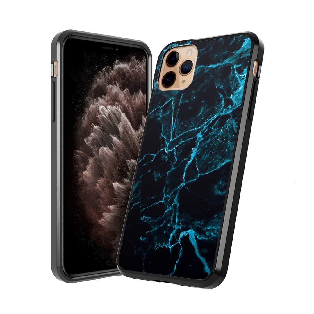 **Moriko Cute Fusion Gel Case for iPhone 11 Pro – Anti-Scratch, Slim & Soft Grip Protective Cover – Blue Marble Print – Perfect for Everyday Use & Travel**