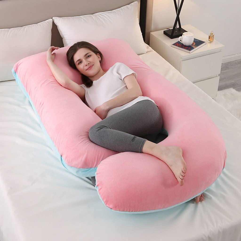 **Ultra Soft Pregnancy Body Pillow for Moms - Support for Belly, Back & Hips - Removable Washable Cover - Perfect for Sleeping, Nursing & Relaxing During Pregnancy**