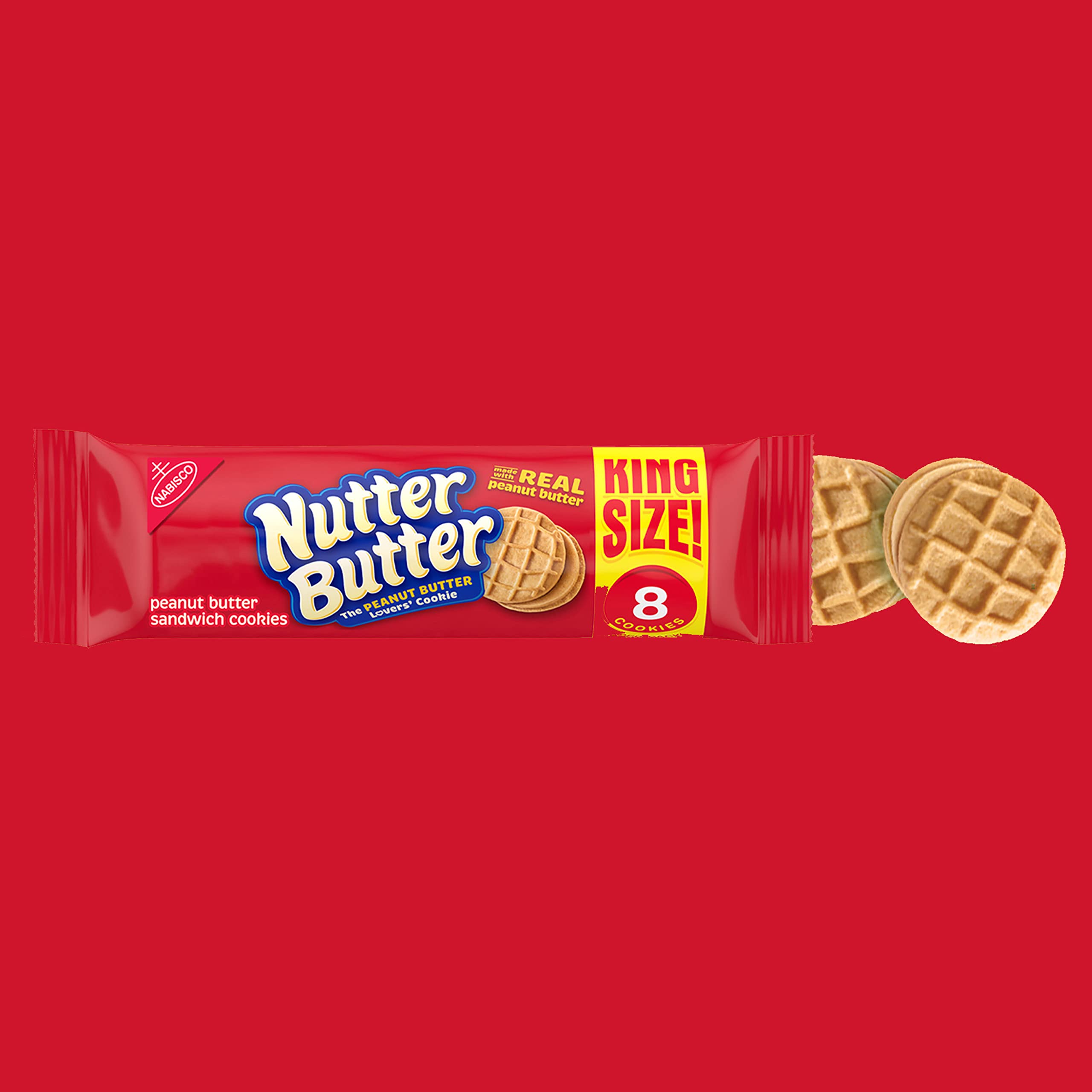 Nutter Butter Peanut Butter Sandwich Cookies - King Size (10 Pack of 3.5 oz Snack Packs) | Crunchy Peanut Butter Snacks for Lunchboxes, Office Treats & Road Trips