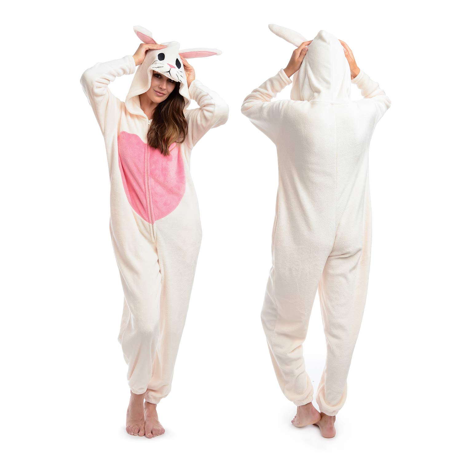 Body Candy Women's Cute Printed Hoodie Plush Onesie Critters - Soft & Cozy Animal-Themed Pajamas for Lounge & Sleep