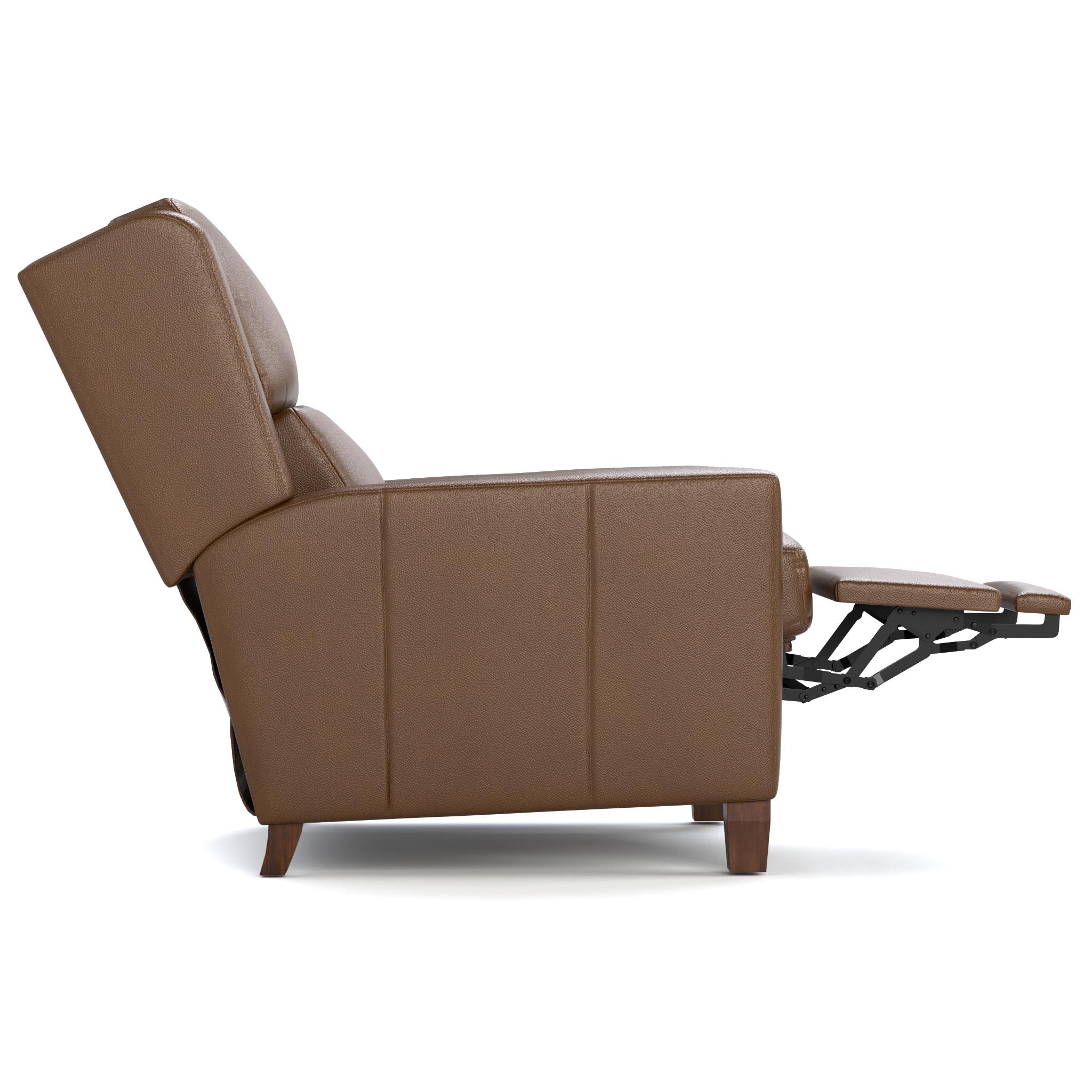 Premium Woodlands Track Arm Power Recliner - Comfortable Electric Lift Chair for Living Room, Home Theater & Elderly Care - Brown Leather Reclining Sofa with Remote Control