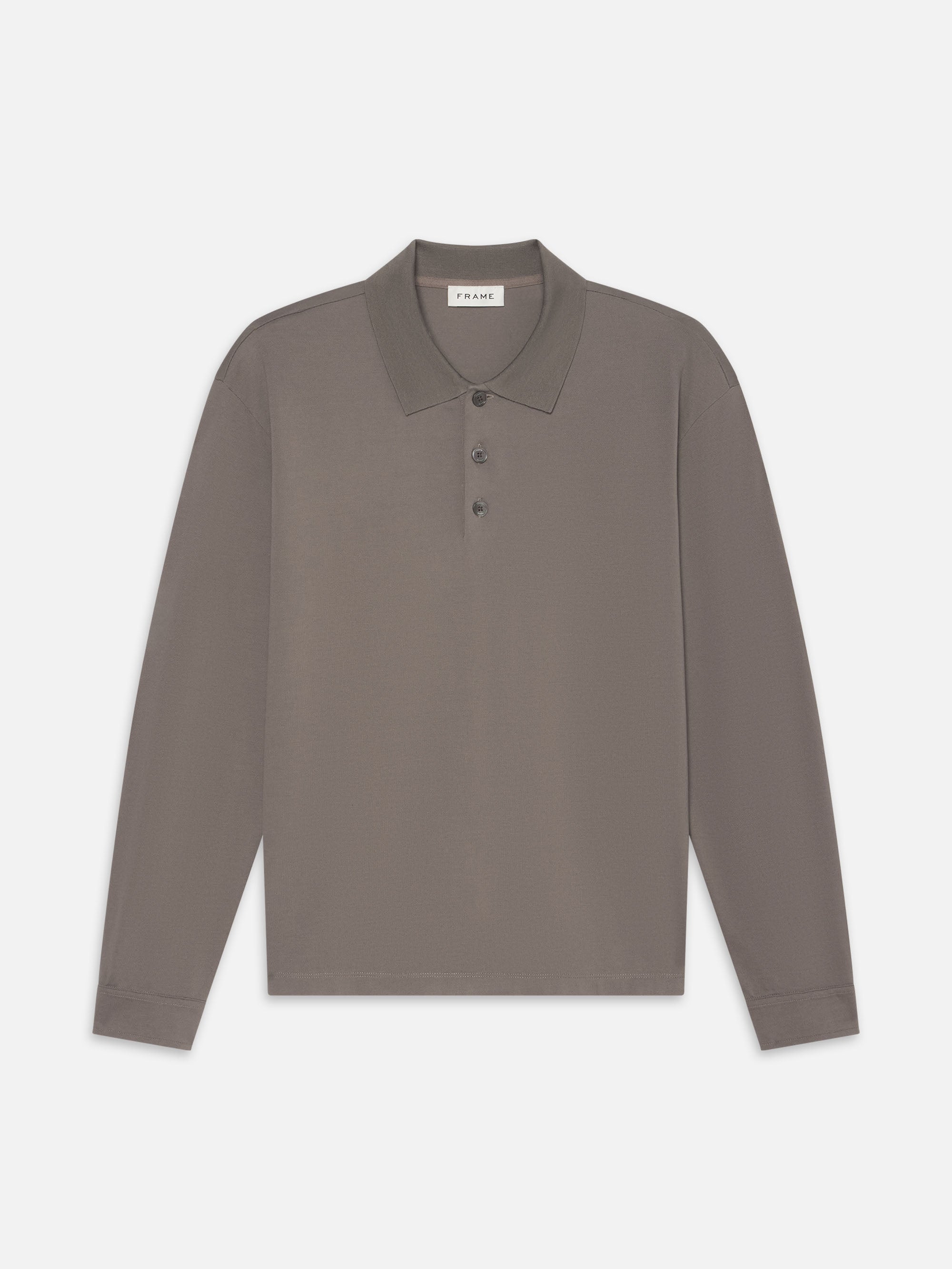 Men's Lightweight Pique Long Sleeve Polo Shirt - Smoky Mocha - Breathable & Comfortable for Golf, Business Casual & Outdoor Activities