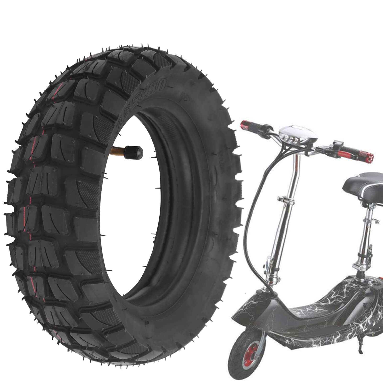 10 Inch Electric Scooter Tire Replacement - 10x3 Inner Tube & 255x80 Outer Tire Set - Durable Rubber Tyre for 10in Scooters - Perfect for Commuting, Urban Travel & Last-Mile Transportation