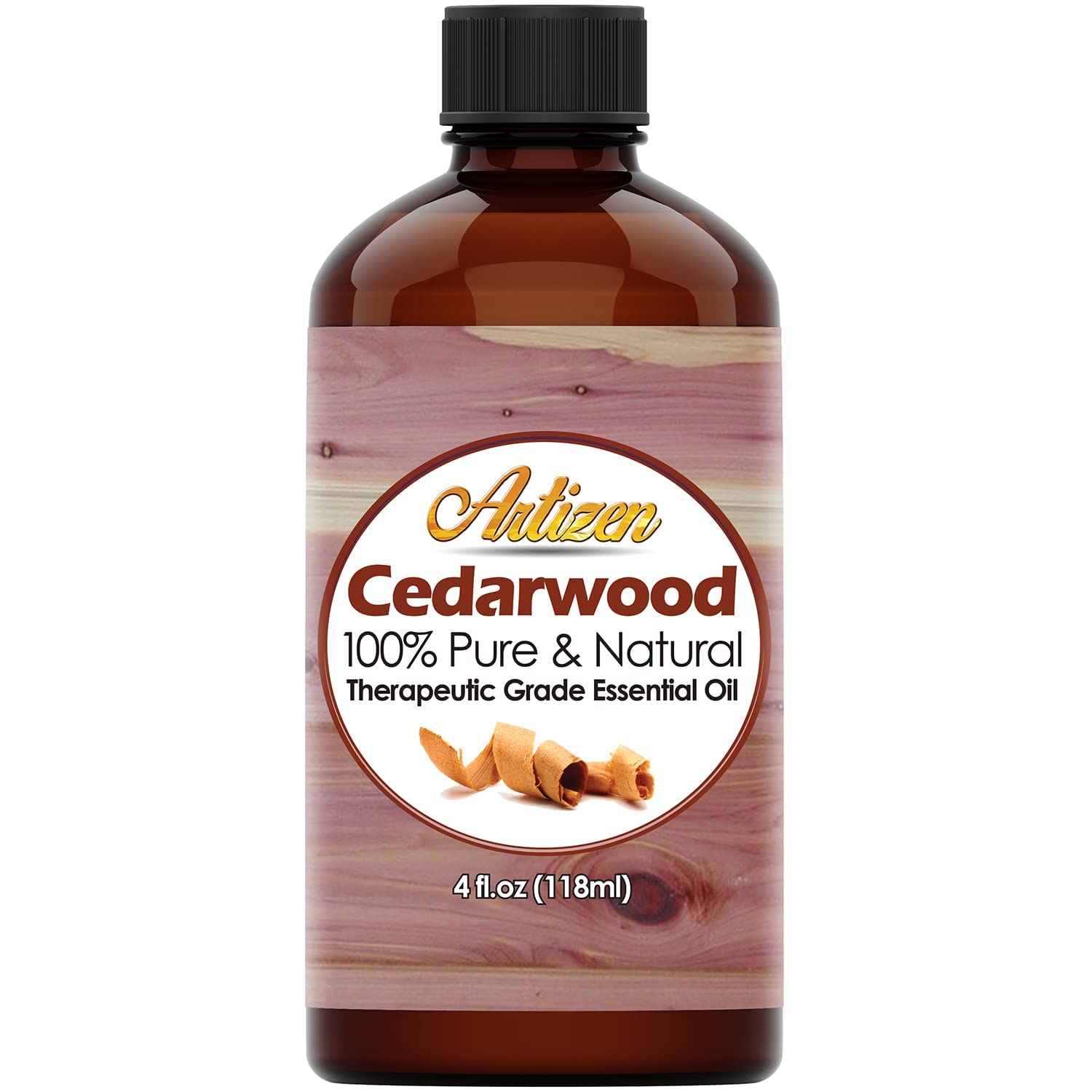 Artizen 4oz Cedarwood Essential Oil - 100% Pure Therapeutic Grade Aromatherapy Oil for Diffuser, Massage & Relaxation - 4 Fluid Ounces (118ml) - Perfect for Stress Relief, Sleep Aid & DIY Skincare