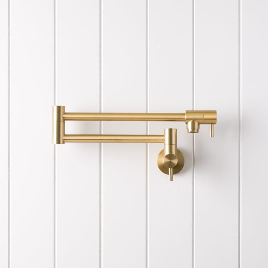 Brass Pot Filler Faucet - Brushed Nickel Finish for Kitchen Sink - Perfect for Cooking, Filling Pots & Pans Easily