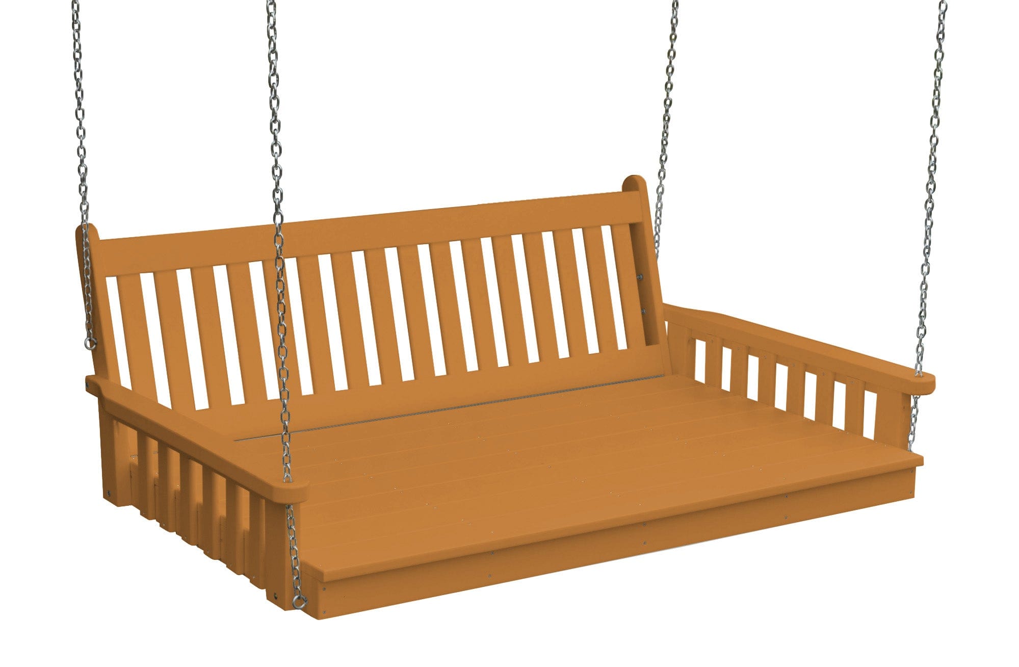 Keystone Amish Co. Franklin Recycled Plastic Swing Bed - Outdoor Patio Furniture for Porch, Garden, and Backyard Relaxation
