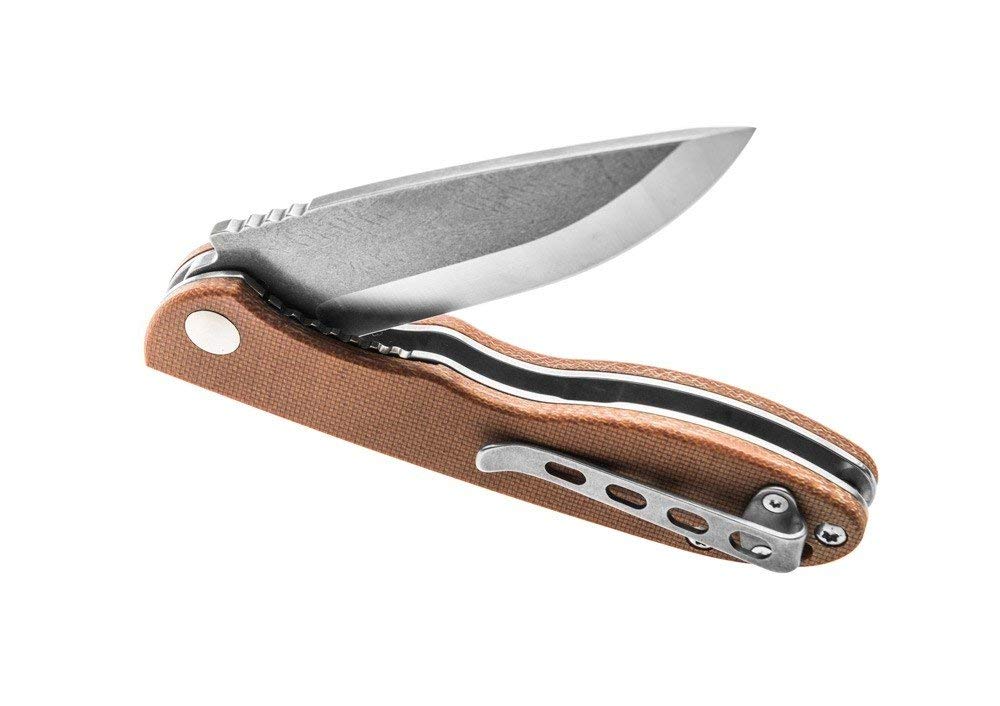 TOPS Mini Scandi Linerlock Folding Knife - High Carbon Steel Blade, Ergonomic Handle for Outdoor Camping, Hunting, and Everyday Carry (EDC)