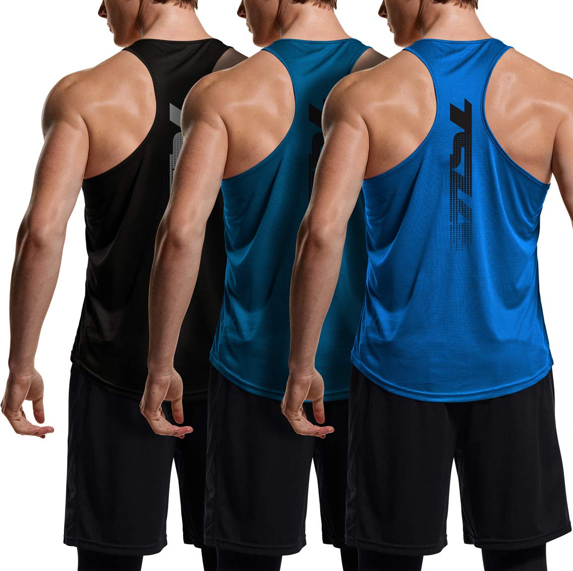 TSLA 3 Pack Men's Dry Fit Y-Back Muscle Workout Tank Tops - Breathable Athletic Training Gym Shirts for Bodybuilding & Weightlifting - Perfect for CrossFit, Running & Summer Workouts