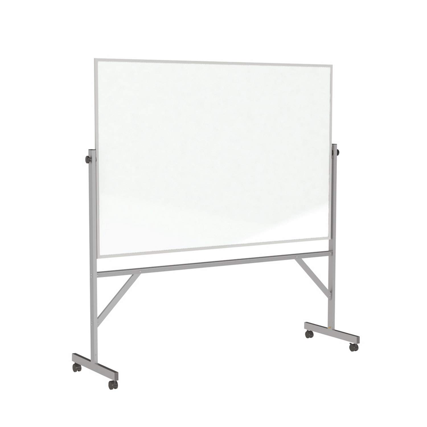 Ghent 4' H x 6' W Aluminum Frame Reversible Porcelain Whiteboard - Includes 4 Dry Erase Markers & Eraser - Perfect for Classrooms, Offices & Home Use
