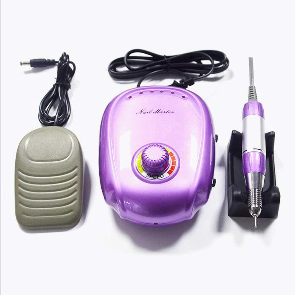 Professional 35000 RPM Electric Nail Drill Machine - 20W High Power Nail File Grinder for Manicure & Pedicure, Smooth Polishing & Exfoliation, Purple - Perfect for Salon, Home Use & Nail Art Enthusiasts