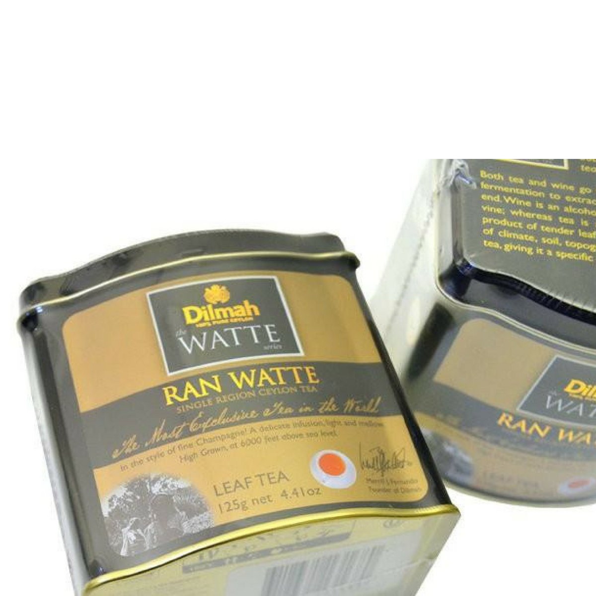 Premium Dilmah Ran Watte Single Region Pure Ceylon Loose Leaf Black Tea - 125g (4.41oz) Tin Caddy x 3 Pack - Perfect for Afternoon Tea, Gifts & Tea Ceremonies